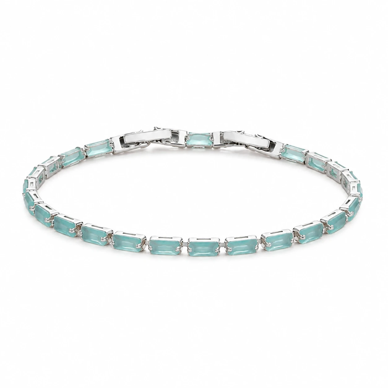 Aqua Zircon Link Bracelet product view by CRYSTELLE