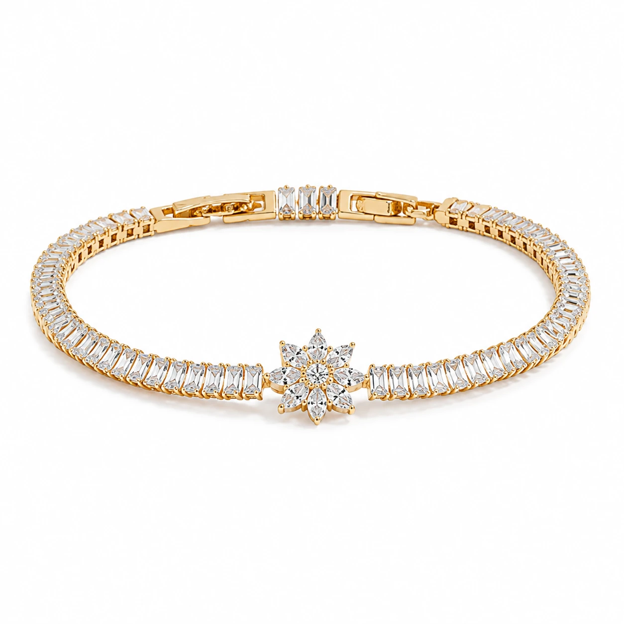 Bloom Accent Tennis Bracelet product view by CRYSTELLE
