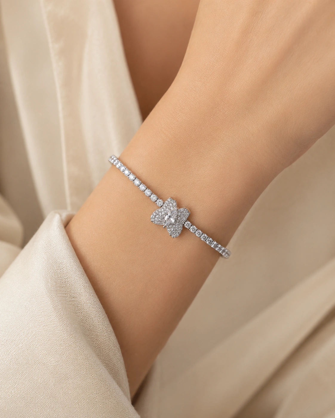 Butterfly Tennis Bracelet styled for everyday wear