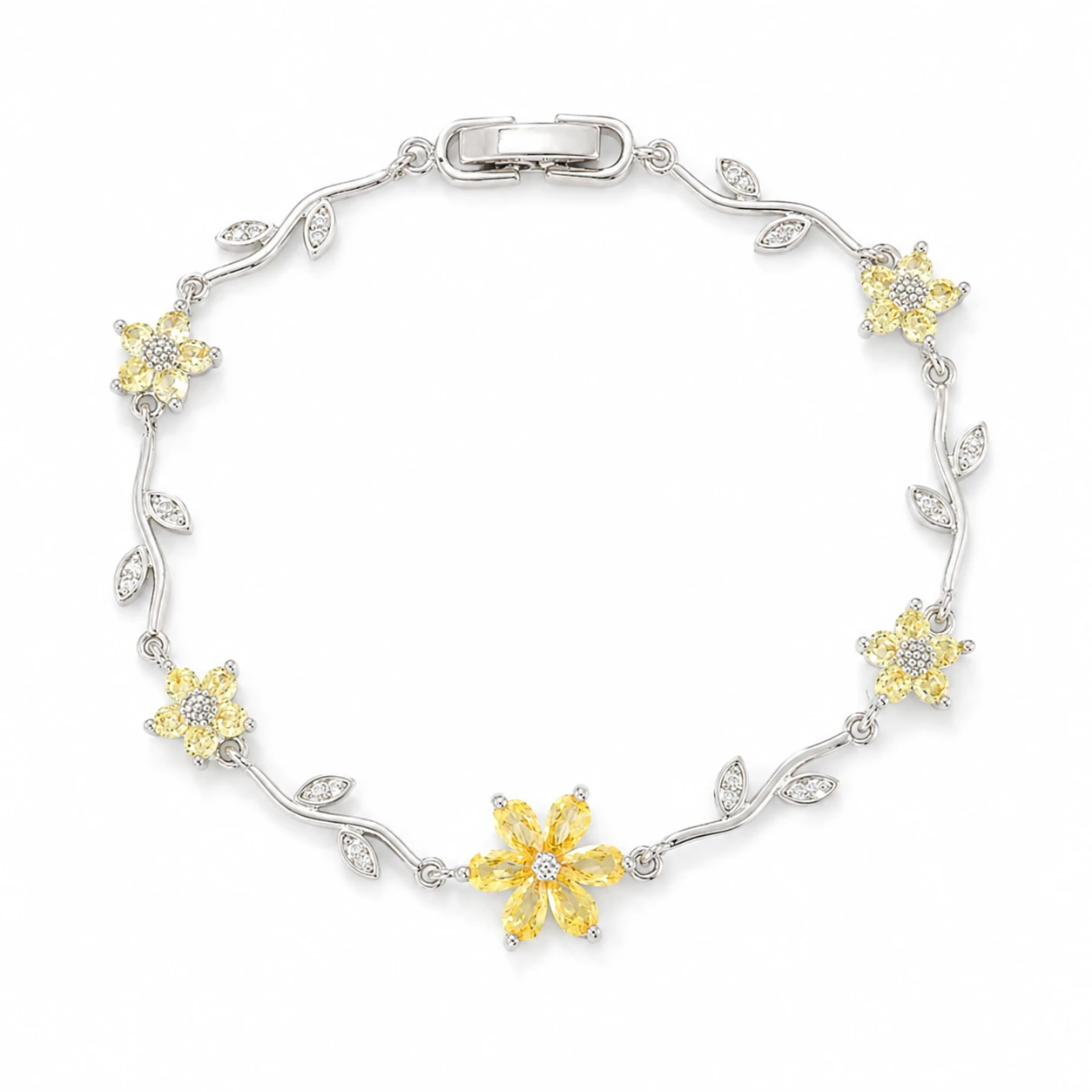 Floral Vine Link Bracelet product view by CRYSTELLE