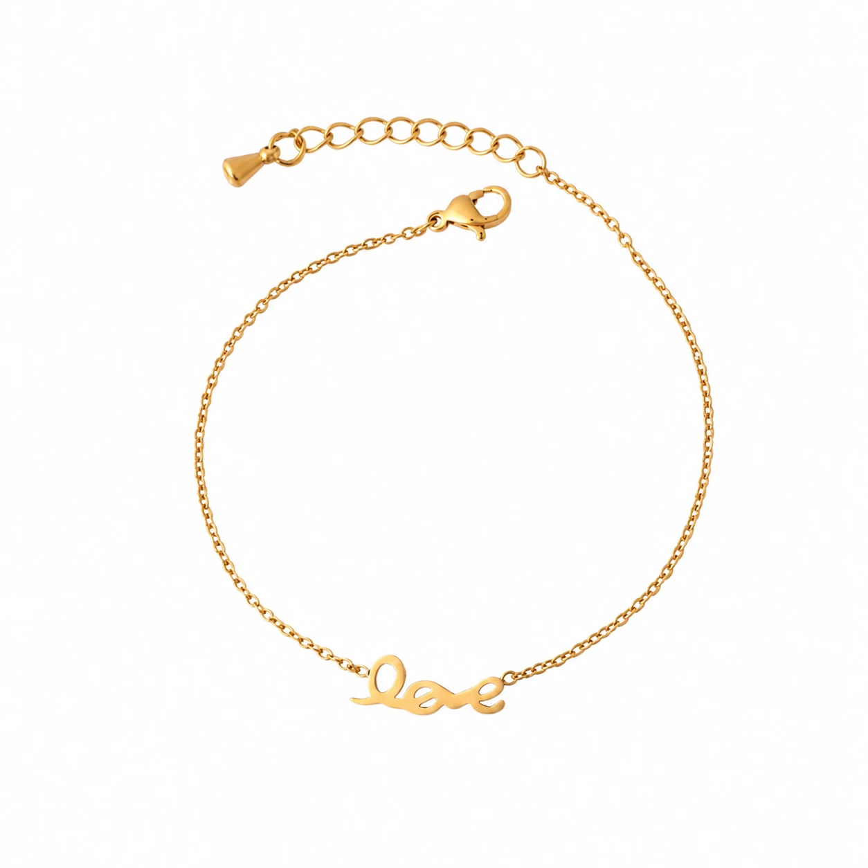 Love Script Chain Bracelet product view by CRYSTELLE