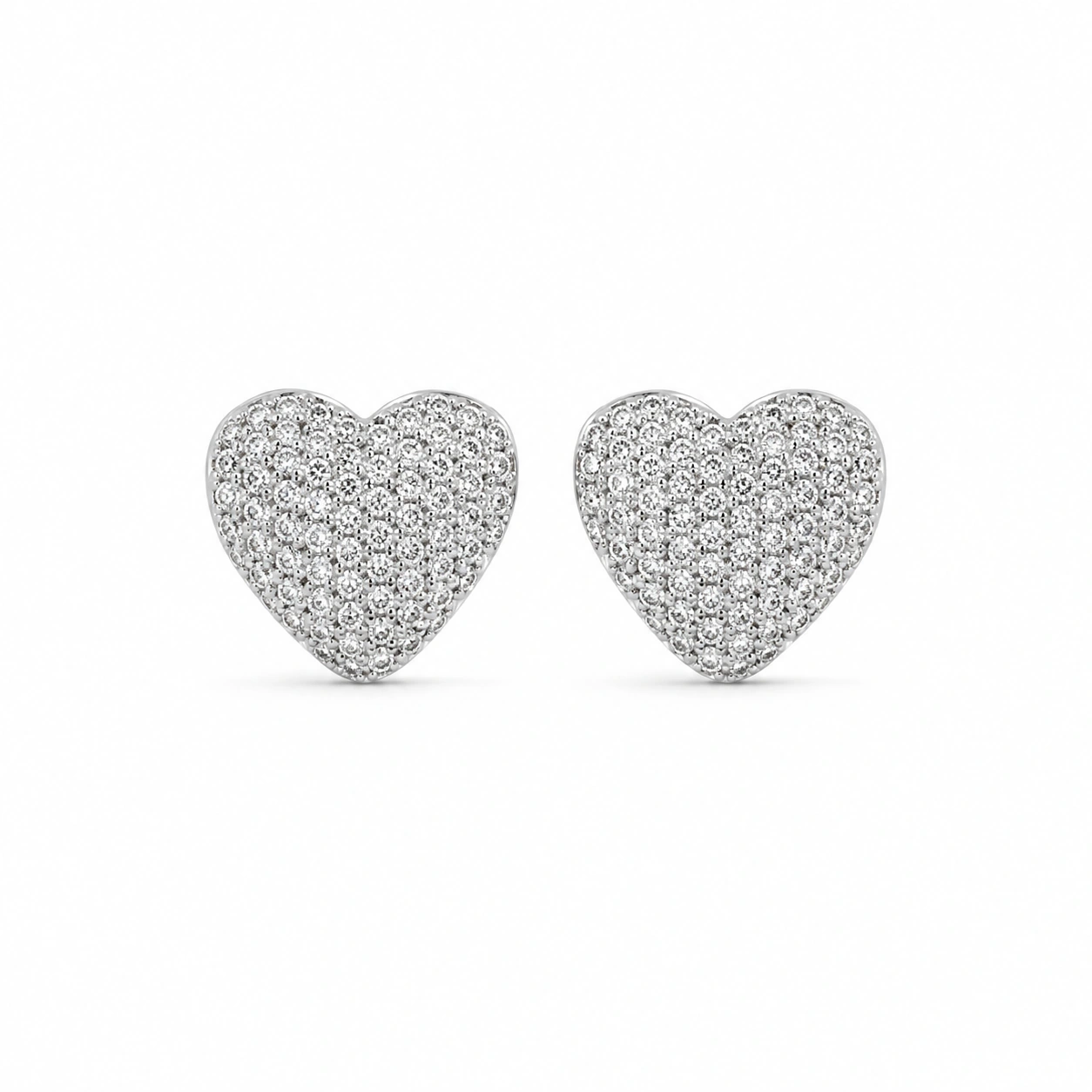 Pavé Heart Stud Earrings