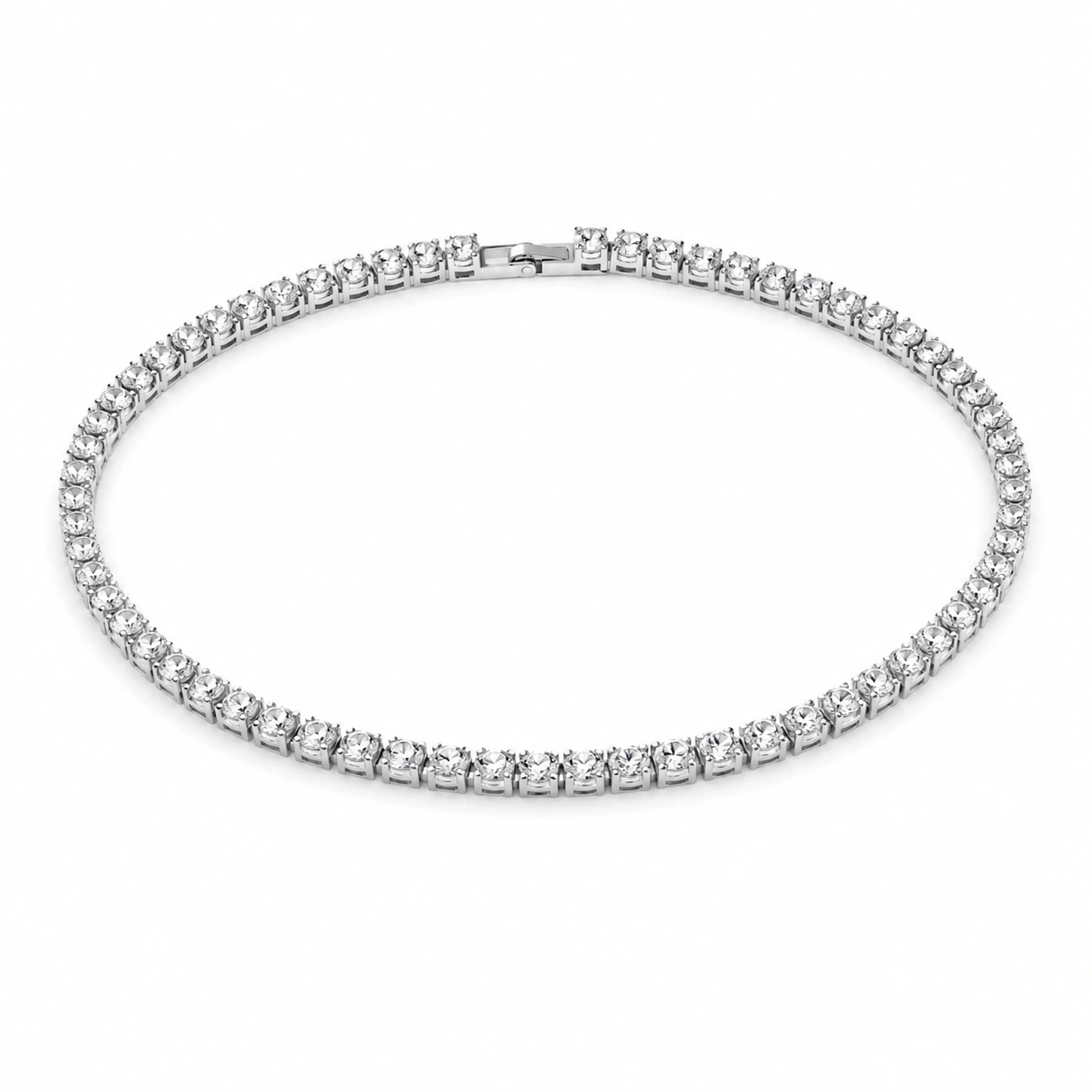 CRYSTELLE Silver Tennis Bracelet