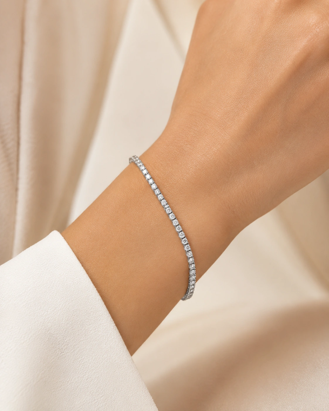 Silver Tennis Bracelet styled for everyday wear