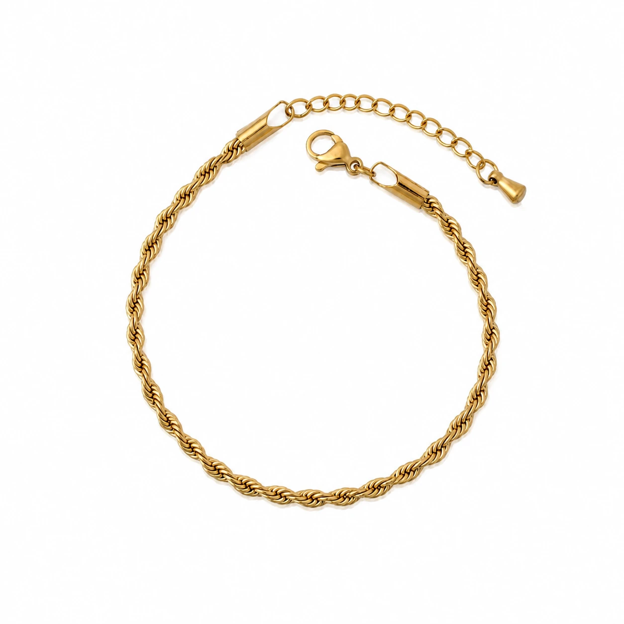 Twisted Rope Link Bracelet product view by CRYSTELLE