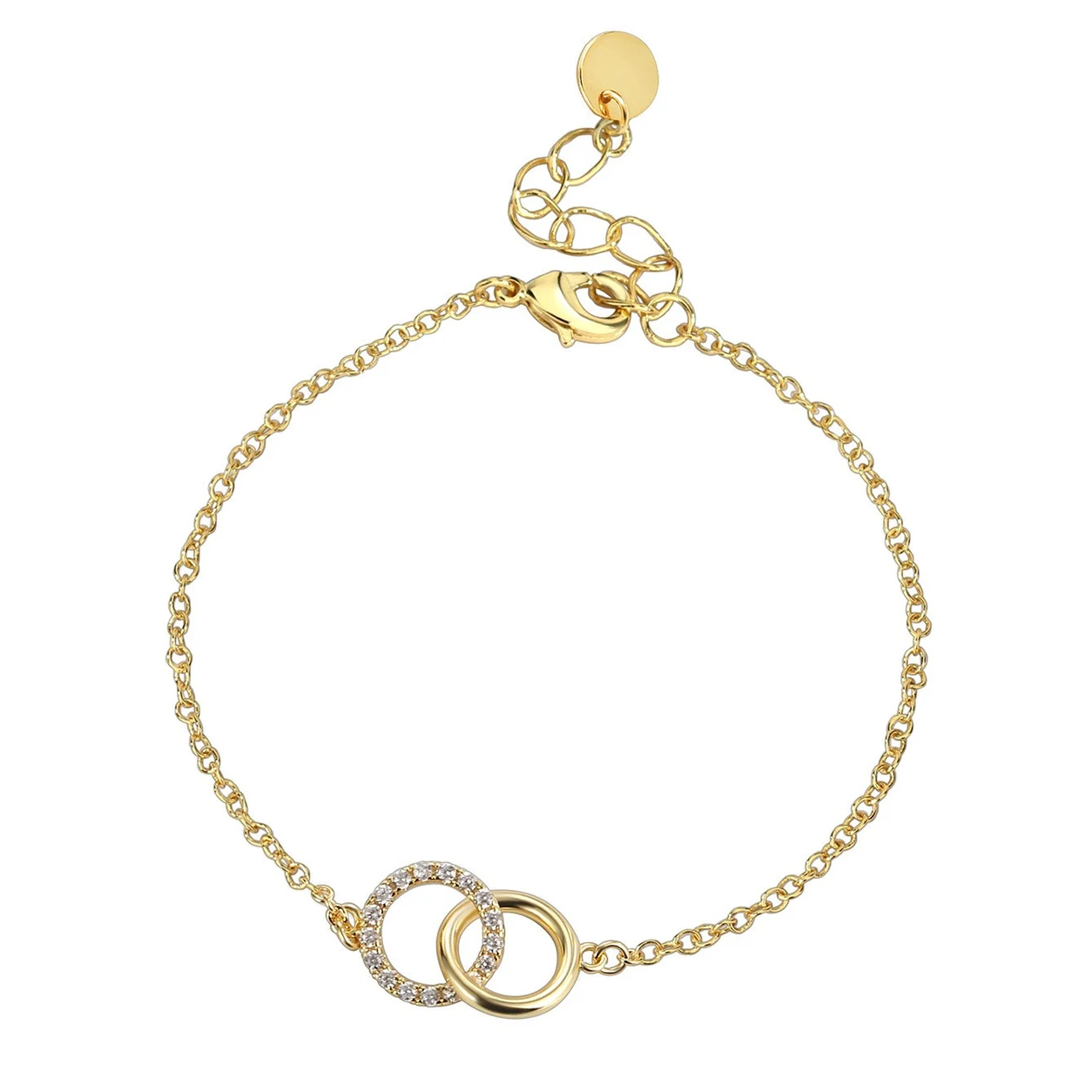 Electroplated Copper Gold-Tone Interlocking Circle Bracelet product view by CRYSTELLE