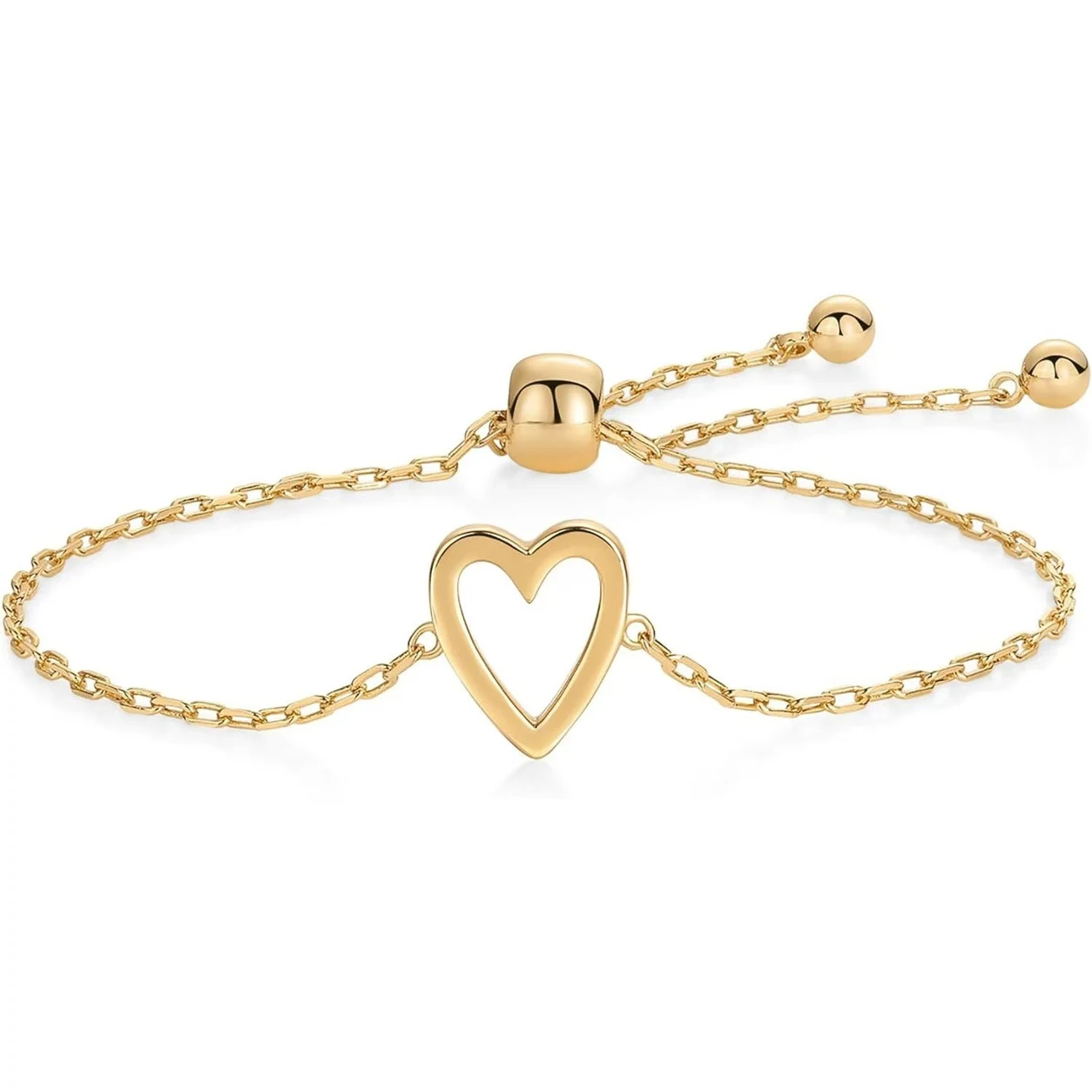 Electroplated Copper Gold-Tone Open Heart Bracelet product view by CRYSTELLE