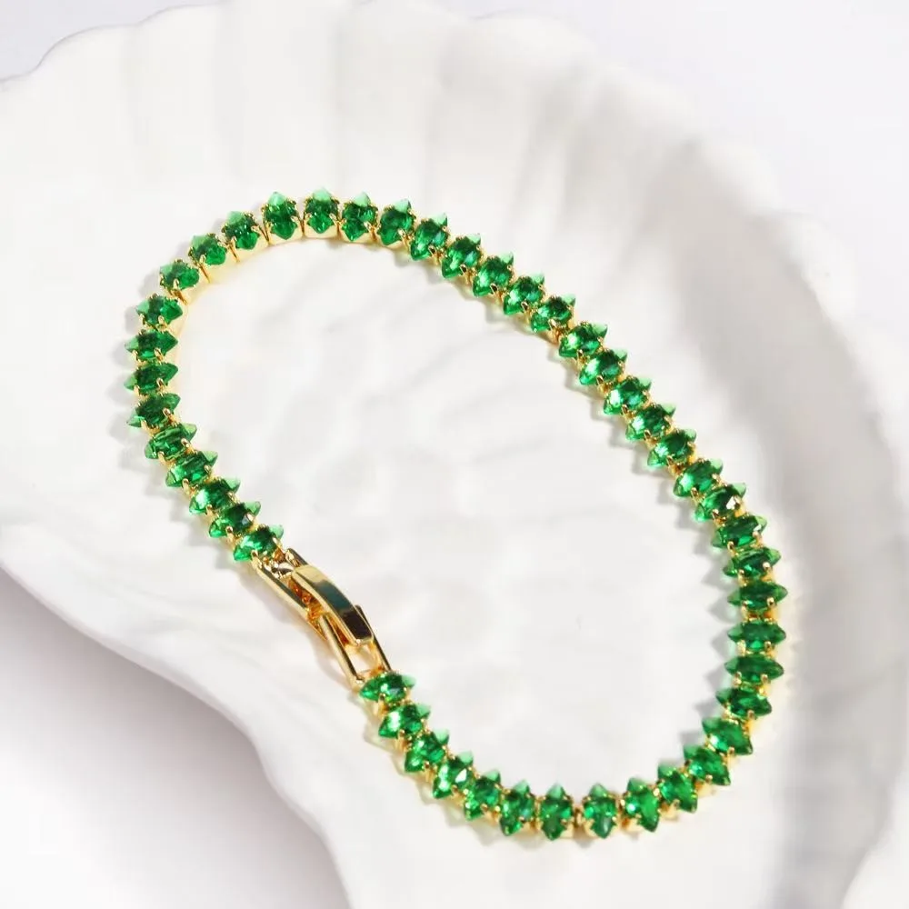 Emerald Green CZ Tennis Bracelet