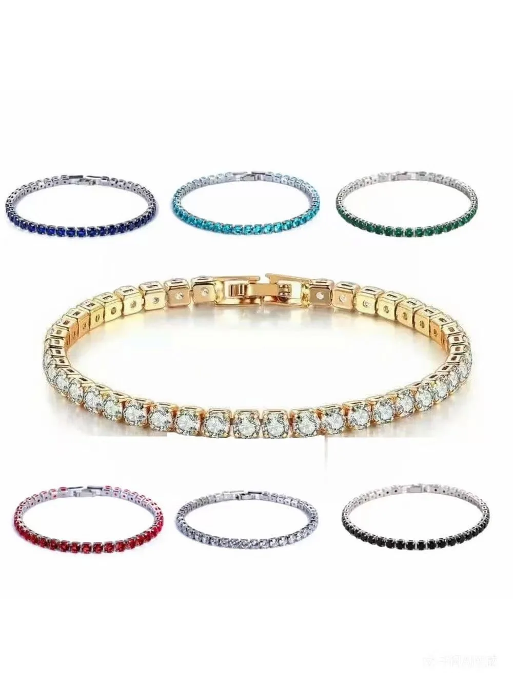 Rainbow CZ Tennis Bracelet